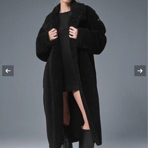 ALO Oversized Black Teddy Sherpa Trench Coat